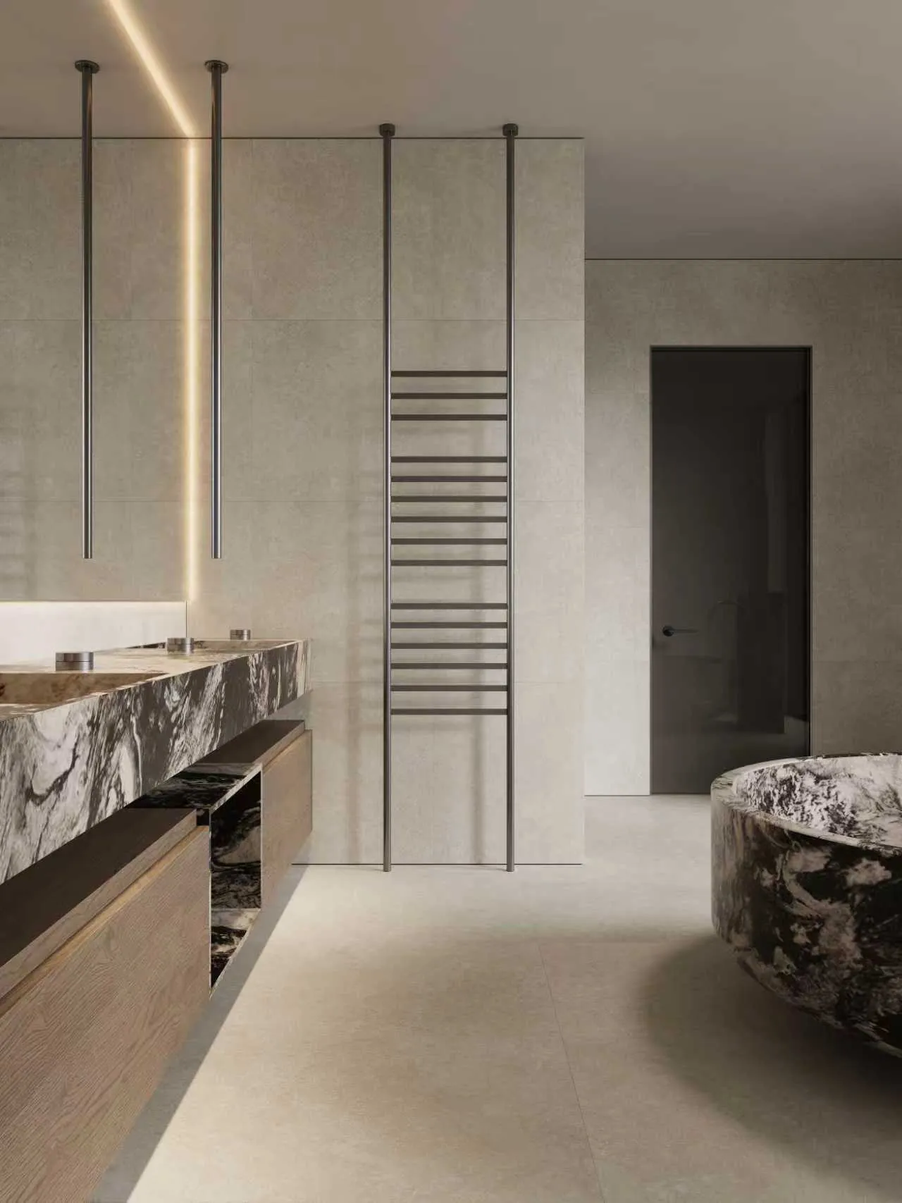 Light Greige Limestone Stone-Look Porcelain Tile for Wall and Floor