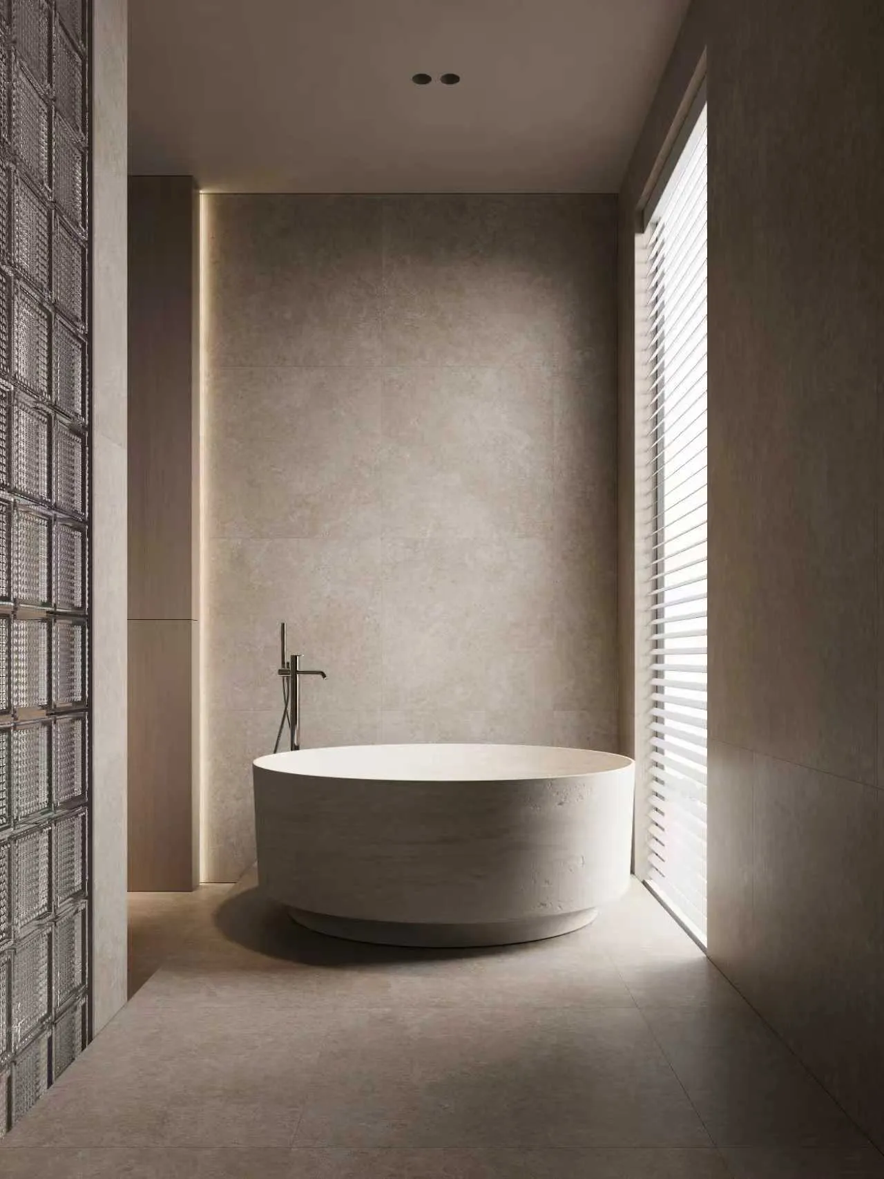 Light Beige Limestone Stone-Look Porcelain Tile for Wall and Floor