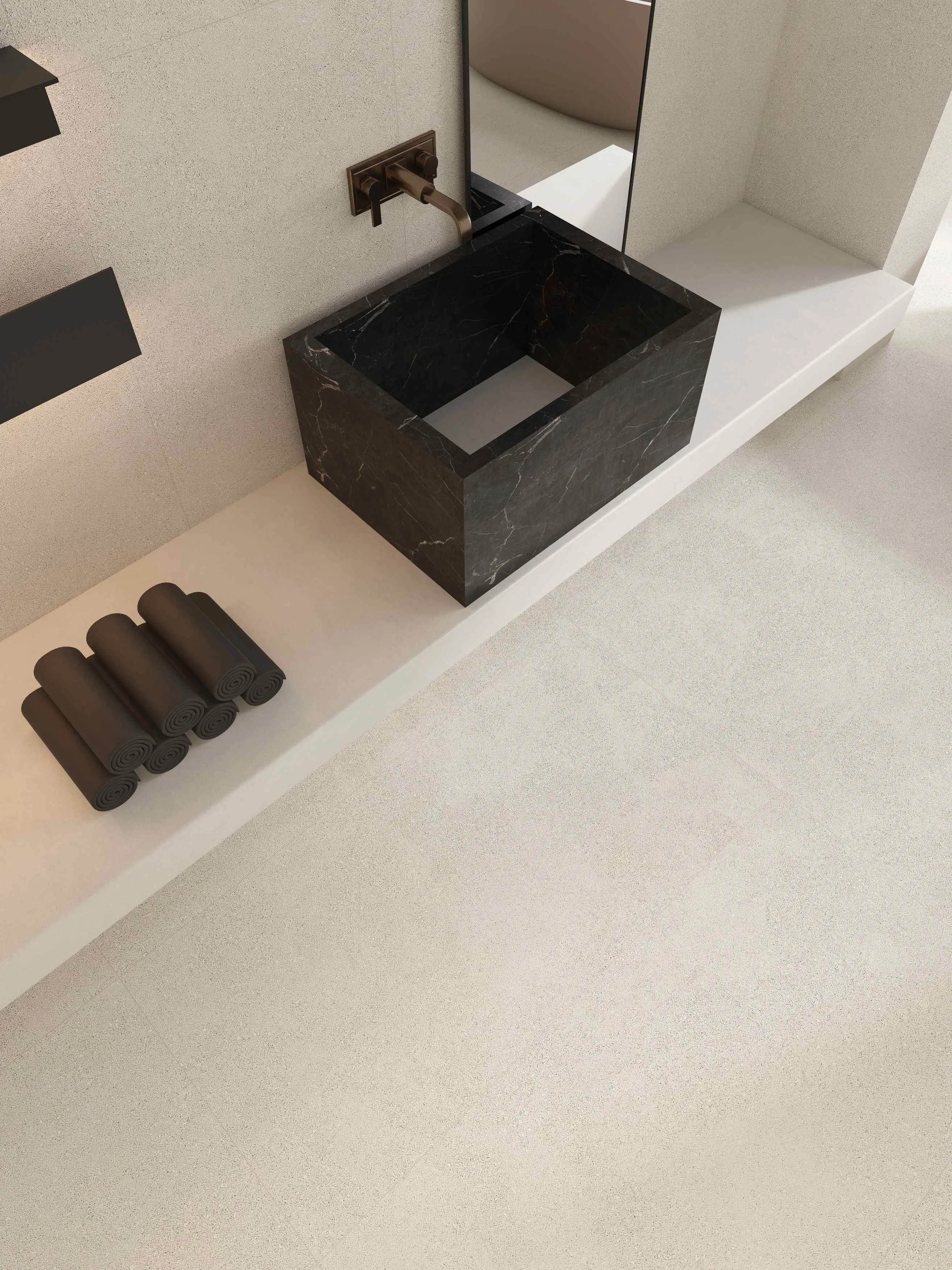 Warm Greige Ivory Solid Color Matte Porcelain Tile for Wall and Floor