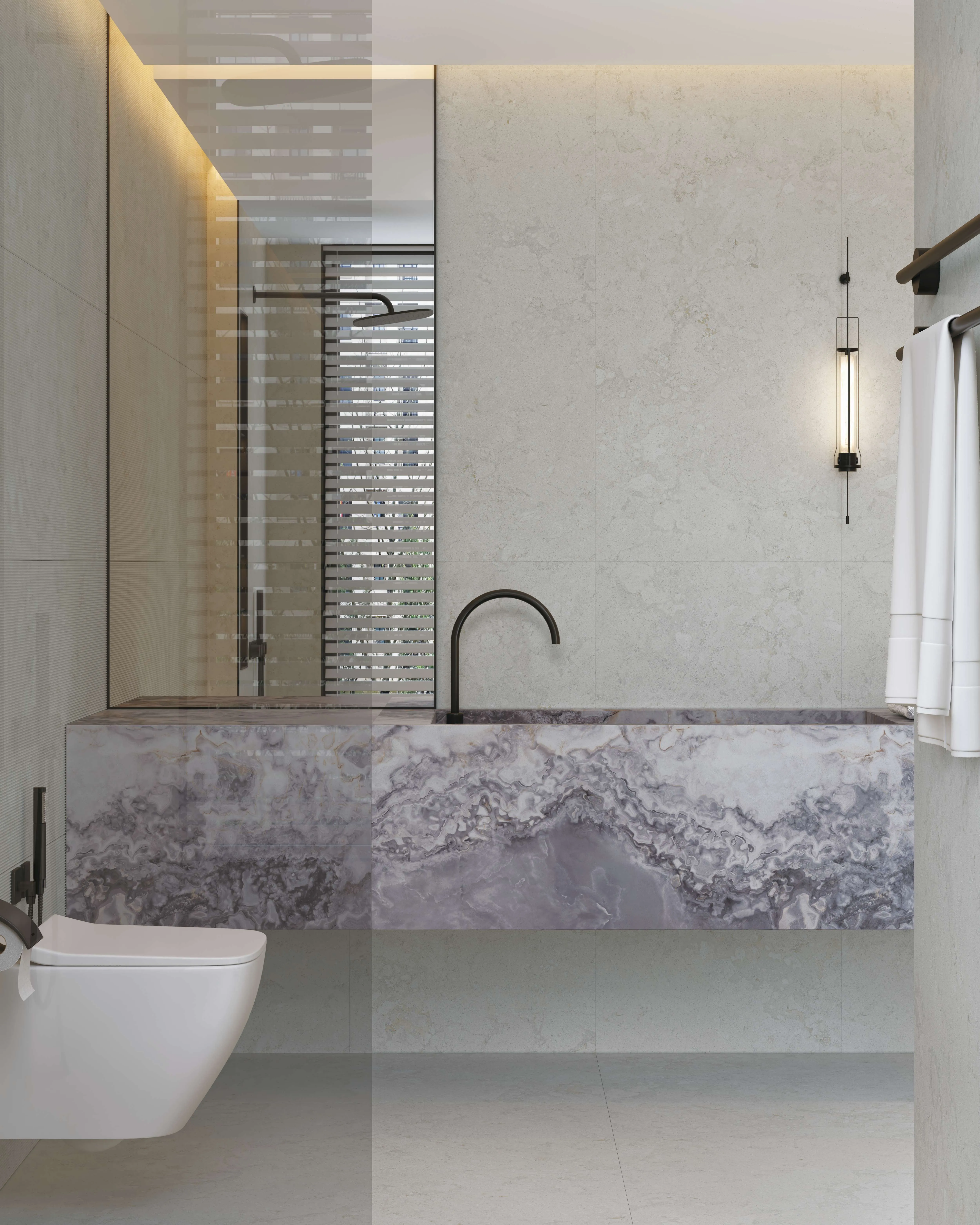 Ivory White Fossil-Look Porcelain Tile for Wall and Floor