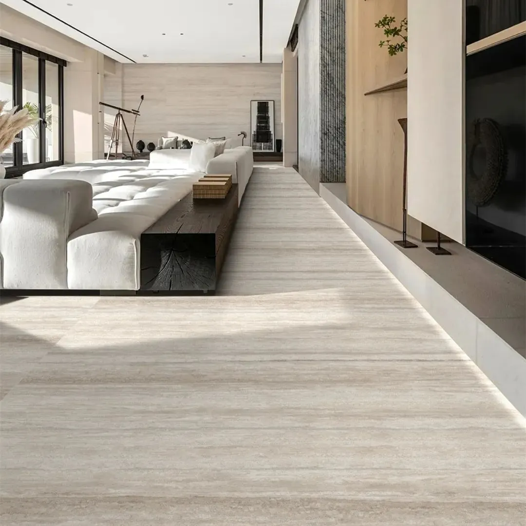 Ivory Beige Travertine-Look Porcelain Wall/Floor Tile