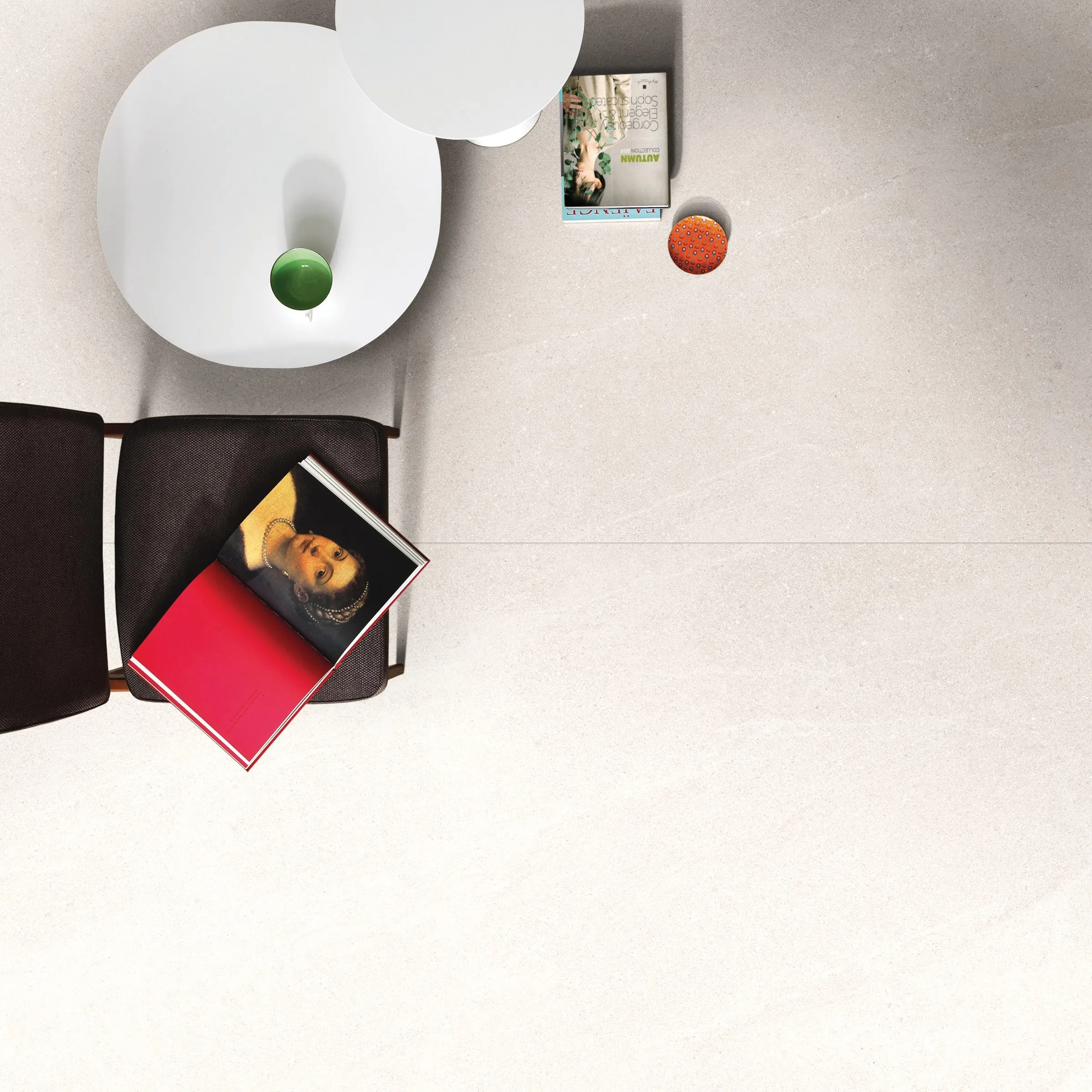 Soft Ivory Beige Limestone-Inspired Cement-Look Porcelain Wall/Floor Tile