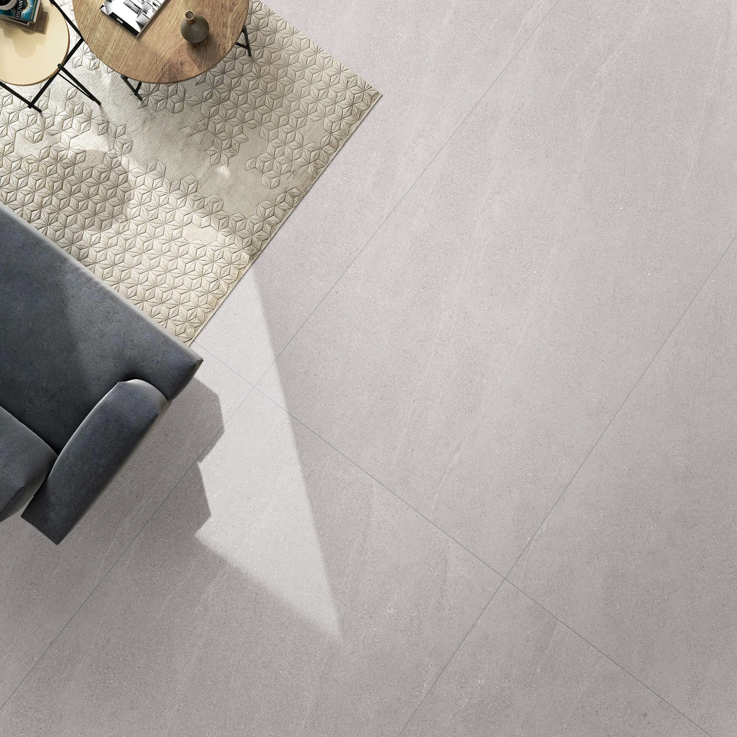 Light Warm Greige Limestone-Inspired Cement-Look Porcelain Wall/Floor Tile