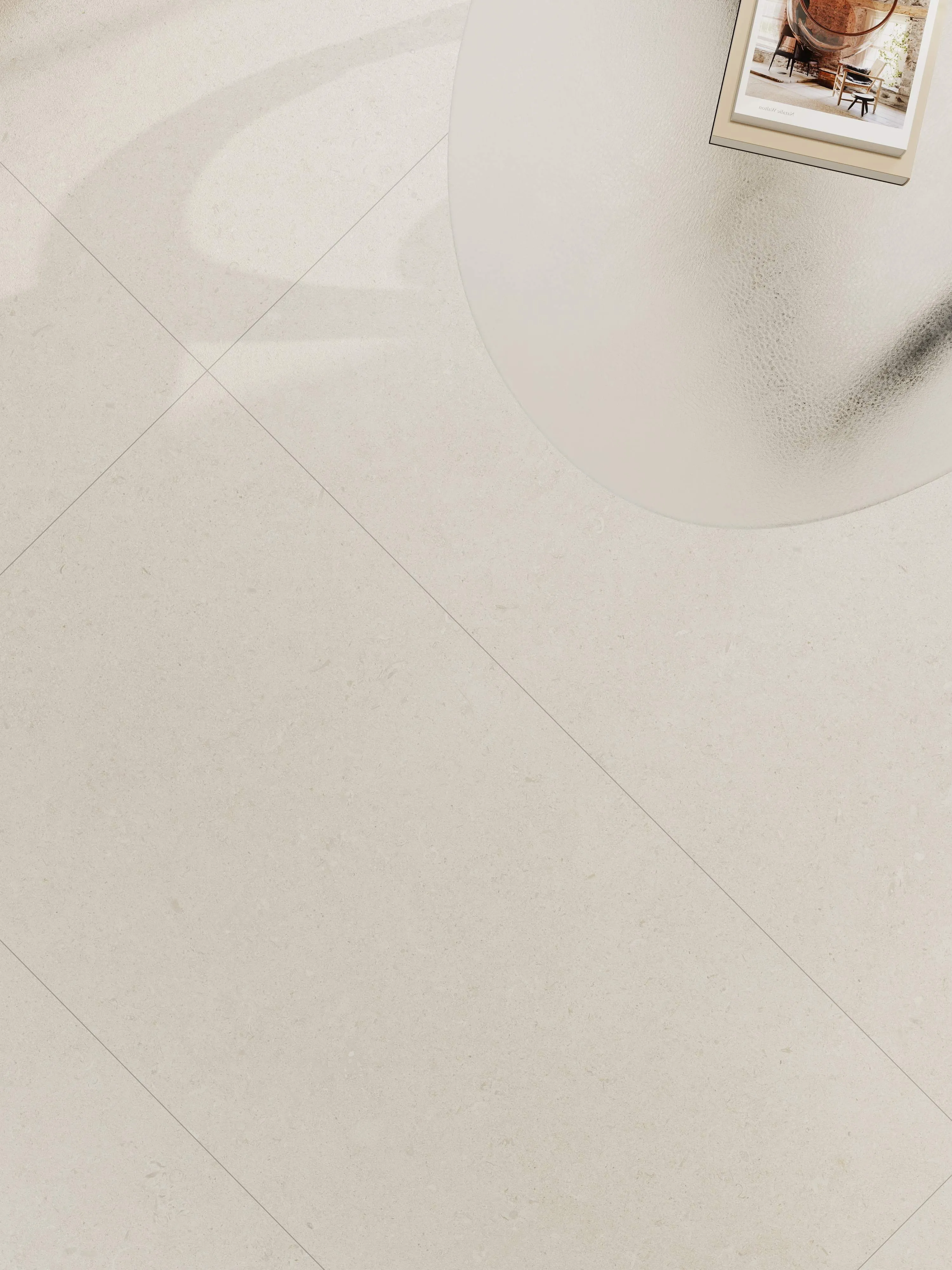 Soft Ivory Beige Sandstone-Look Porcelain Wall/Floor Tile