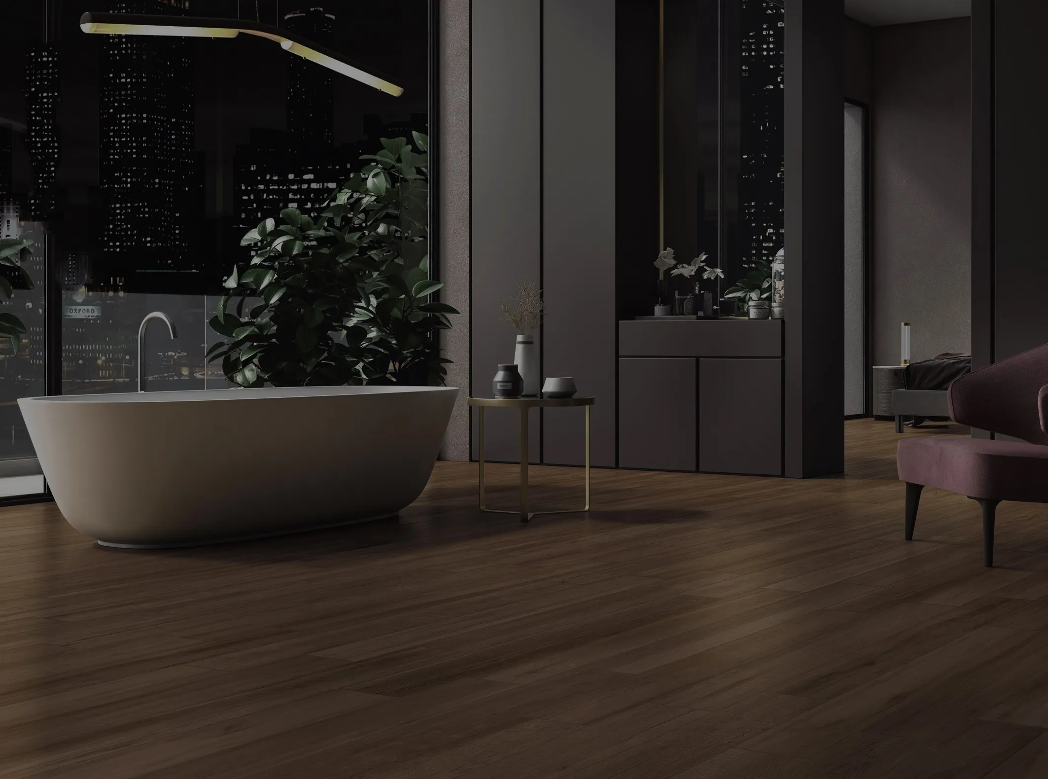 Smoky Taupe Oak Wood-Look Porcelain Tile for Wall and Floor