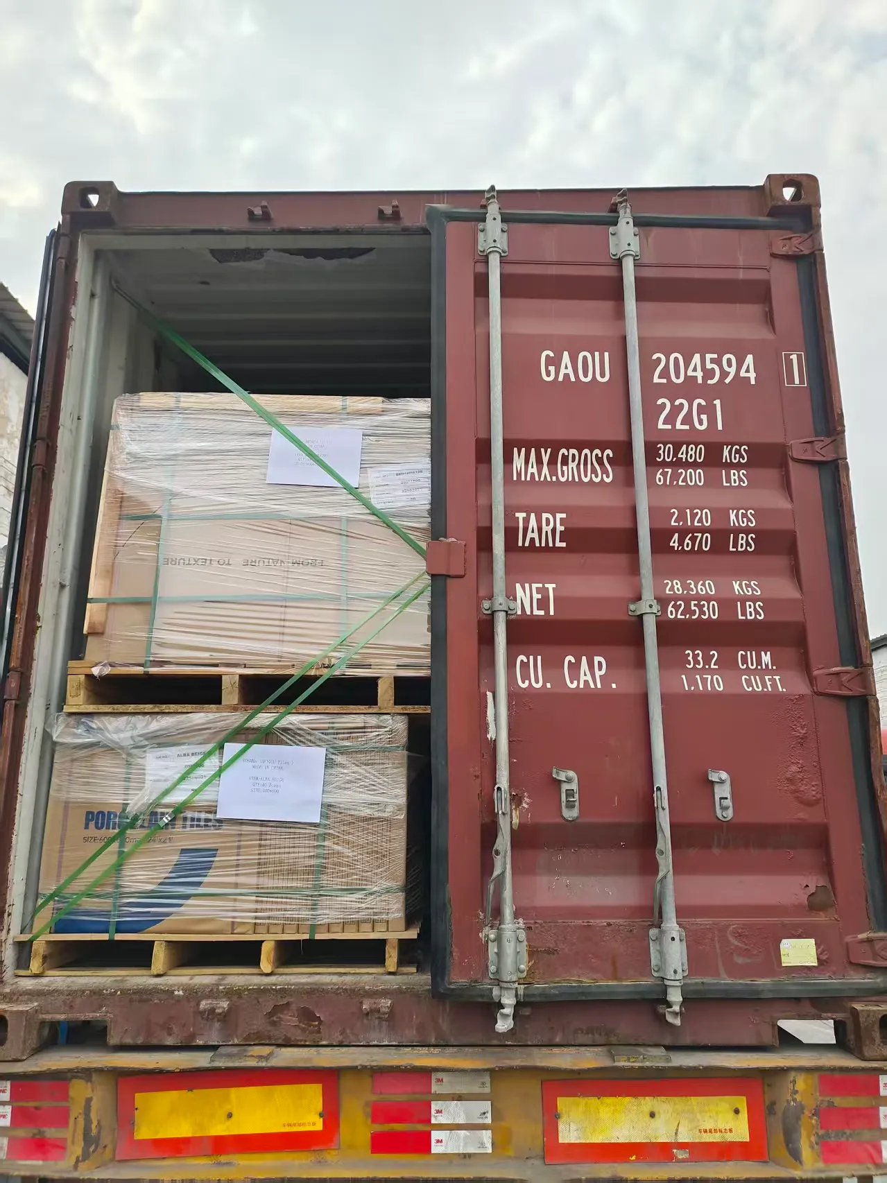 Sandstone Look Tiles Delivered to Australia - Container Loading 2