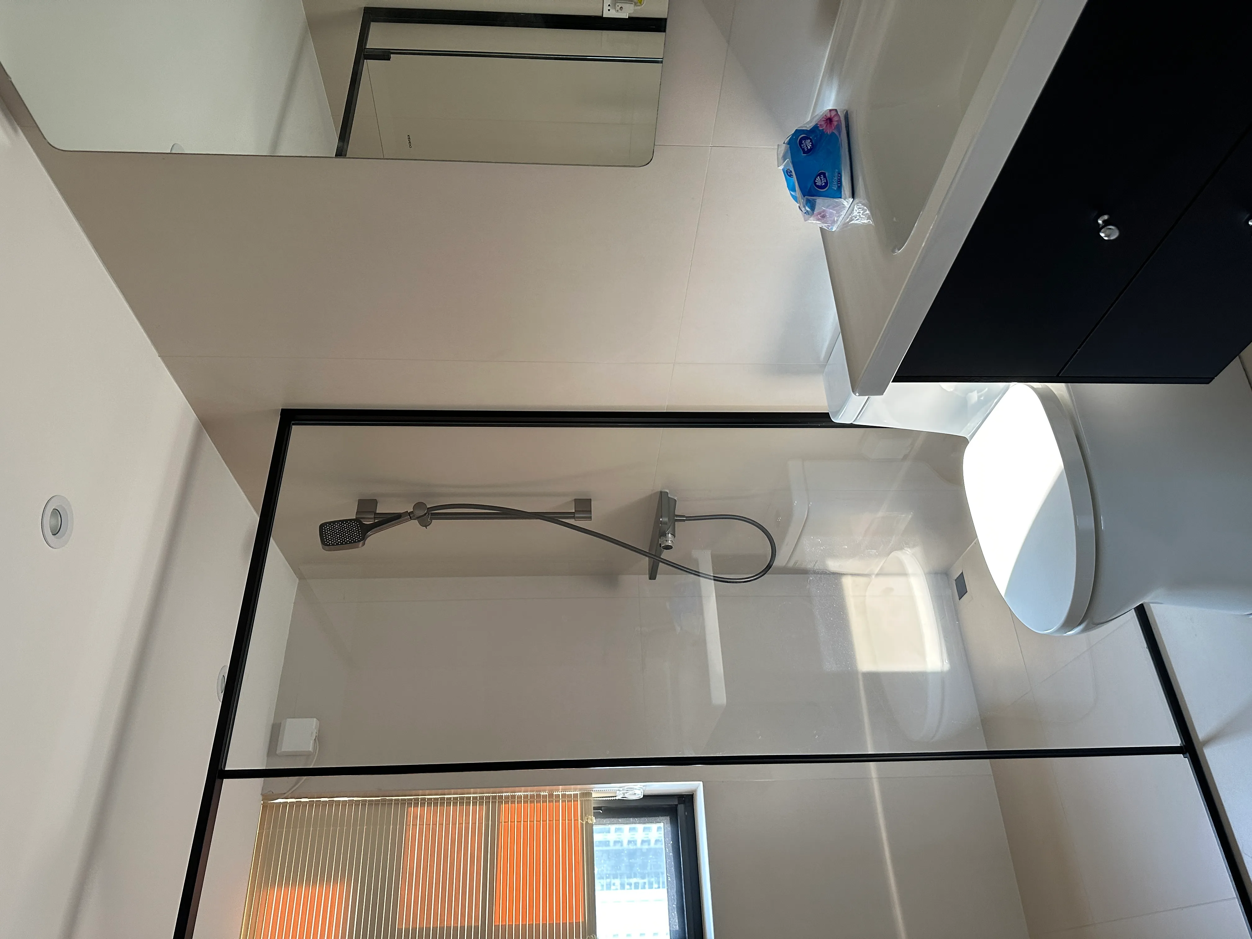 Modern Minimalist Apartment with Concrete Look Tiles