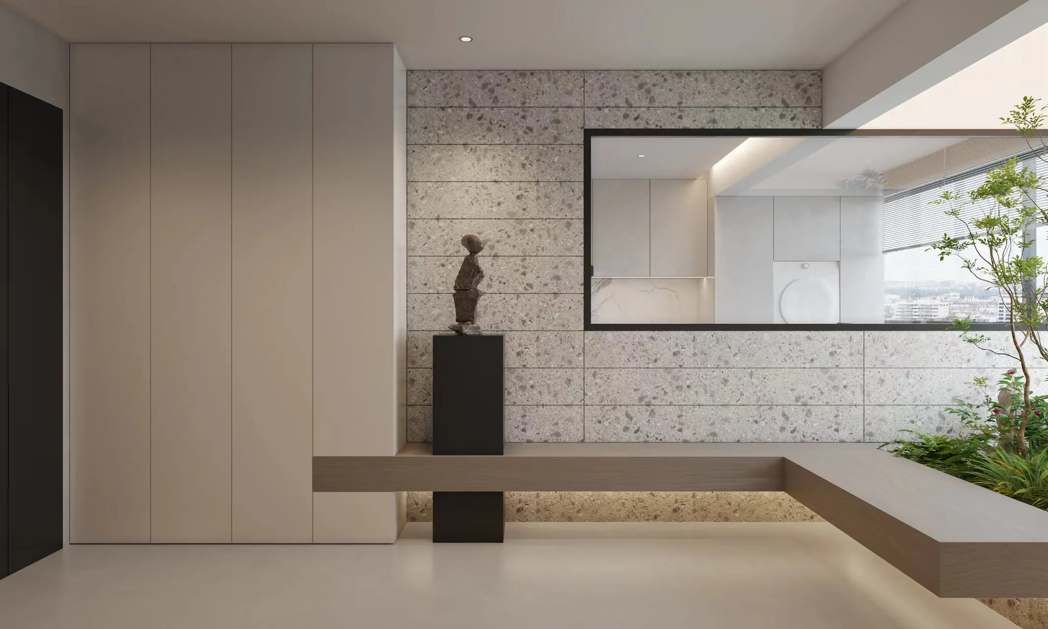Organic Modern Entrance Hall with Terrazzo Look Tiles - Organic Modern Entrance Hall with Terrazzo Look Tiles 4