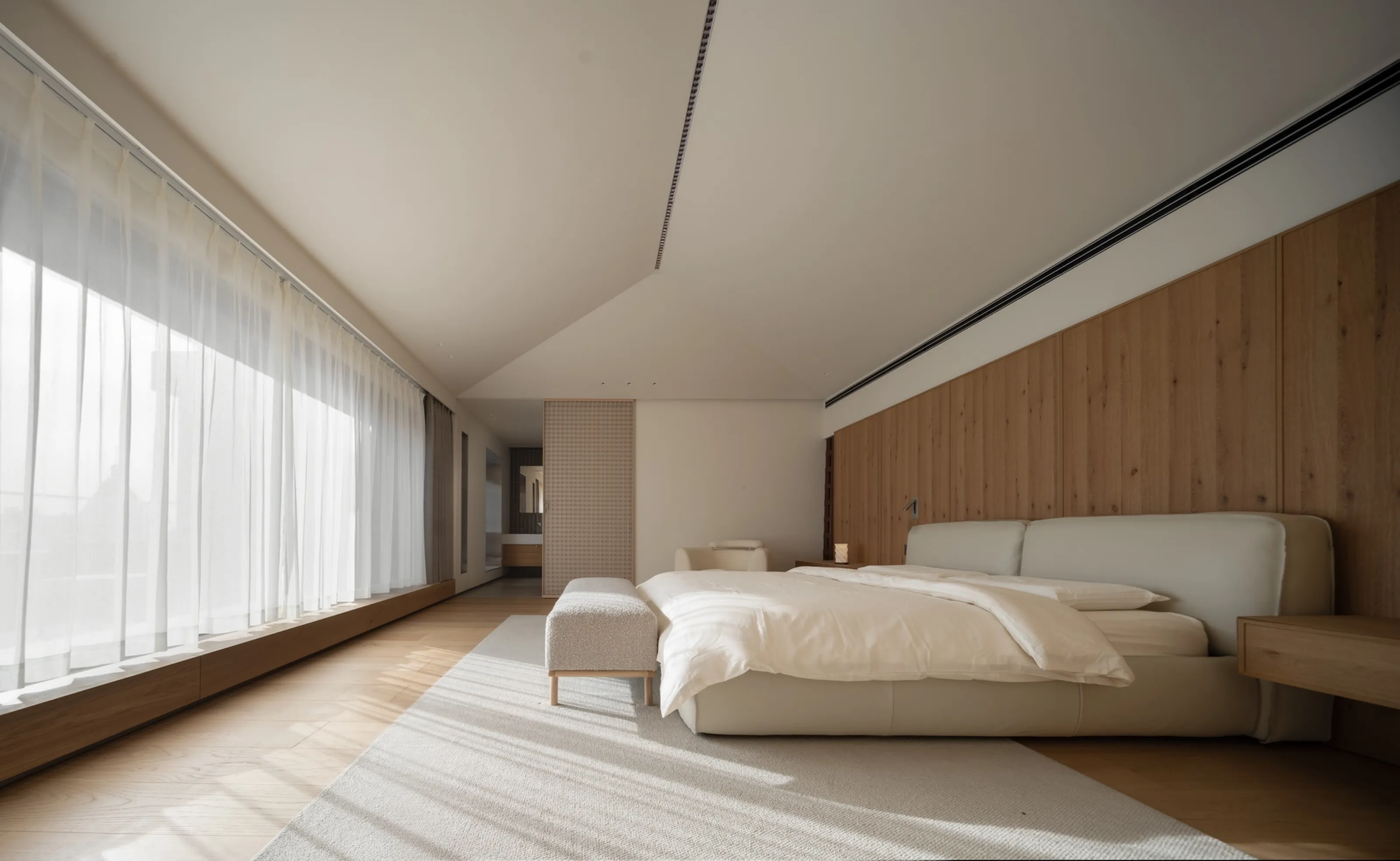 Quiet Luxury Villa with Limestone Look Tiles - Quiet Luxury Bedroom with Limestone Look Tiles 6