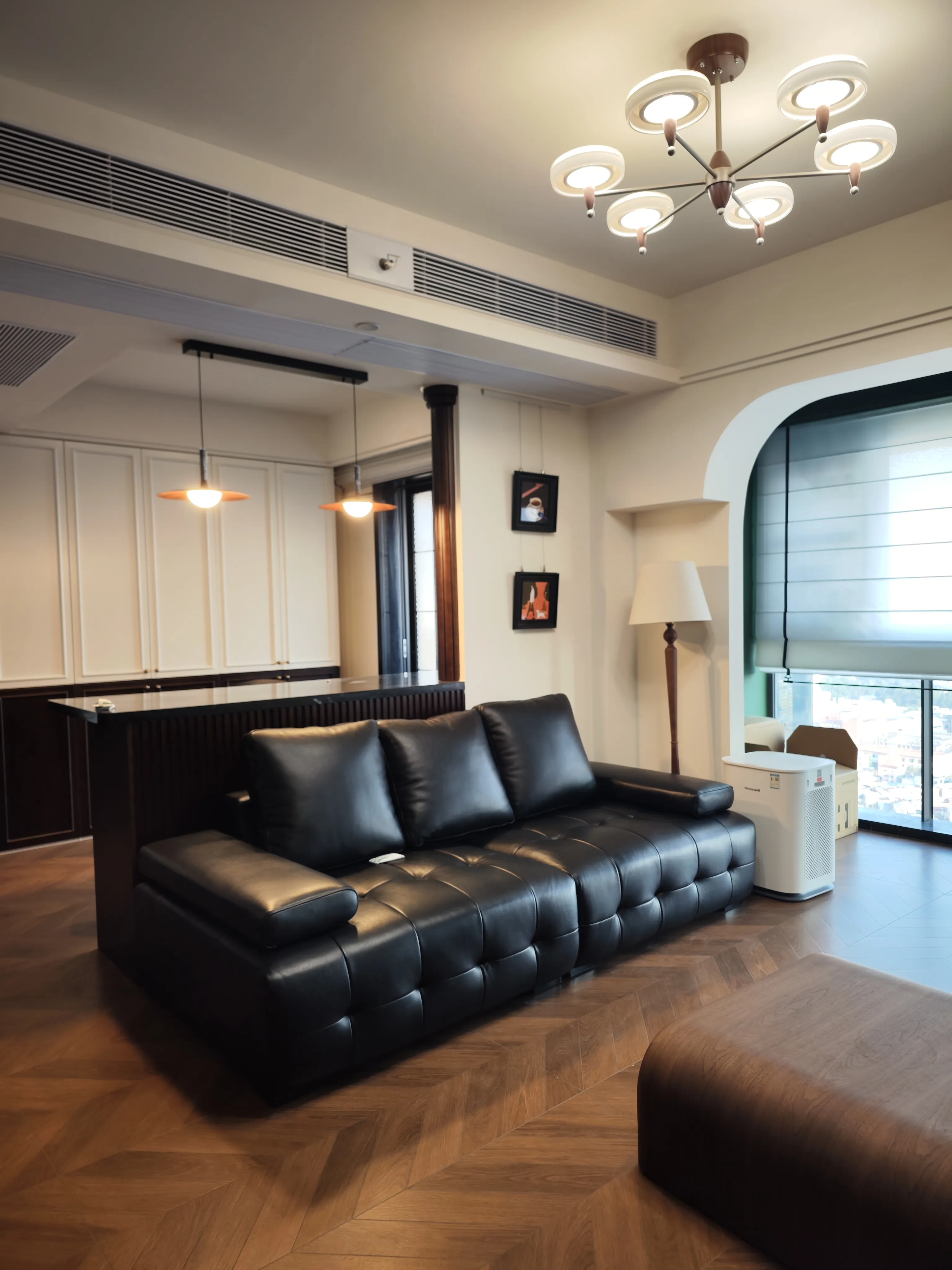 Vintage Apartment with Dark Wood Tiles